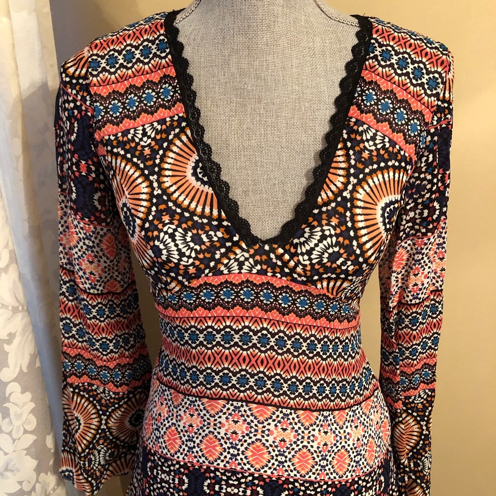 ASOS Skater Dress in Paisley Print with Lace Back - Picture 3 of 12